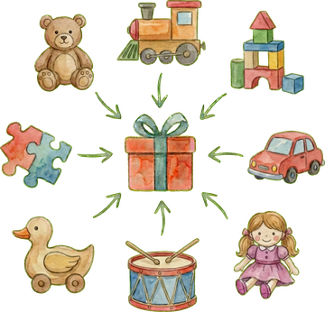 Icône multi-boutique pour liste de cadeaux